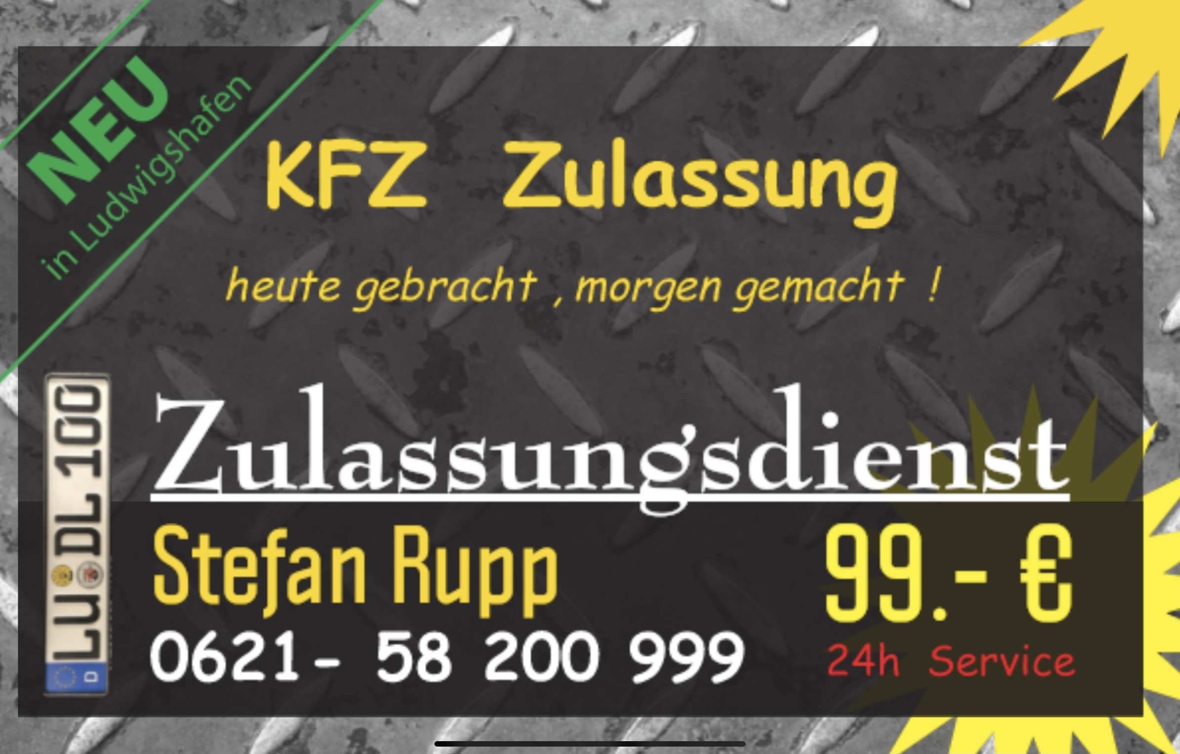 Zulassungsdienst Stefan Rupp 99€